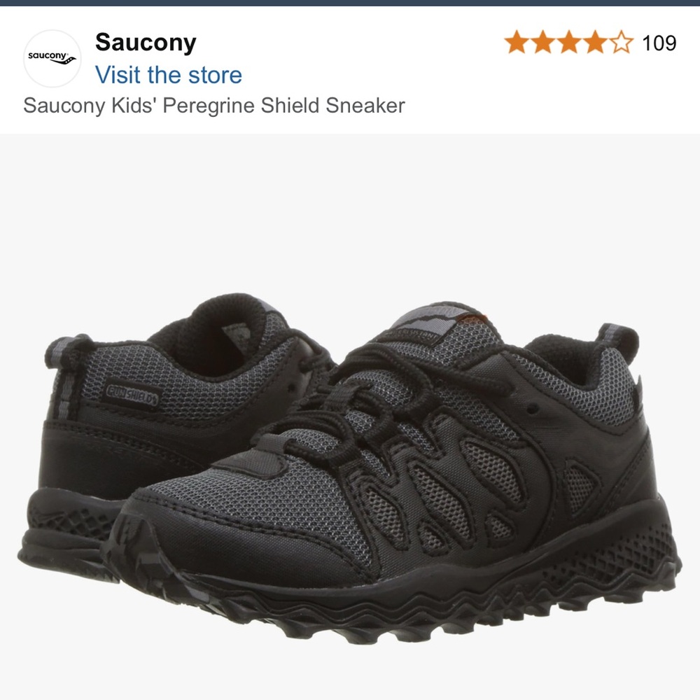 Saucony Black Sneakers black boy girl Rugged Outsole Breathable Mesh 11W wide